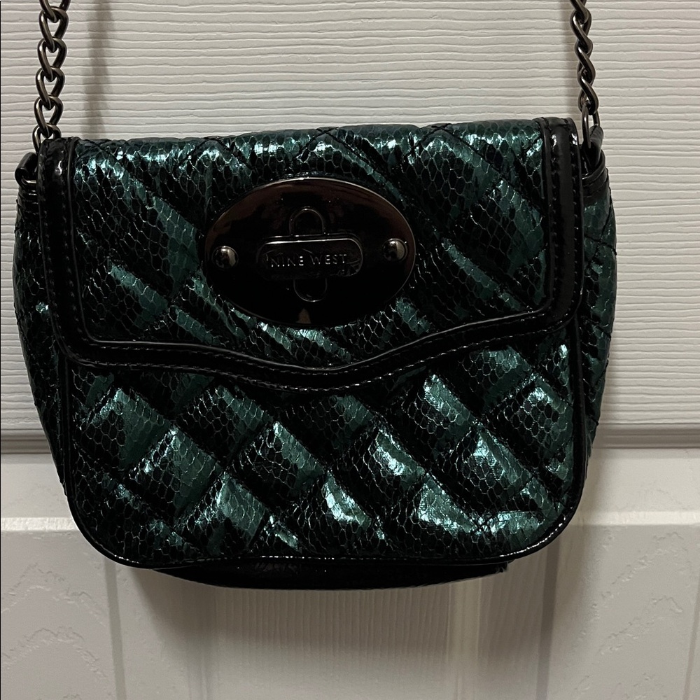 Nine West Green and Black Crossbody Bag
